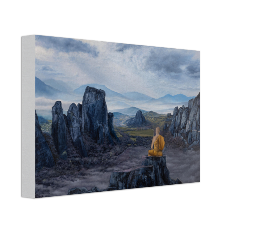 "Moments in Time" - Meteora Landscape Canvas Art Print