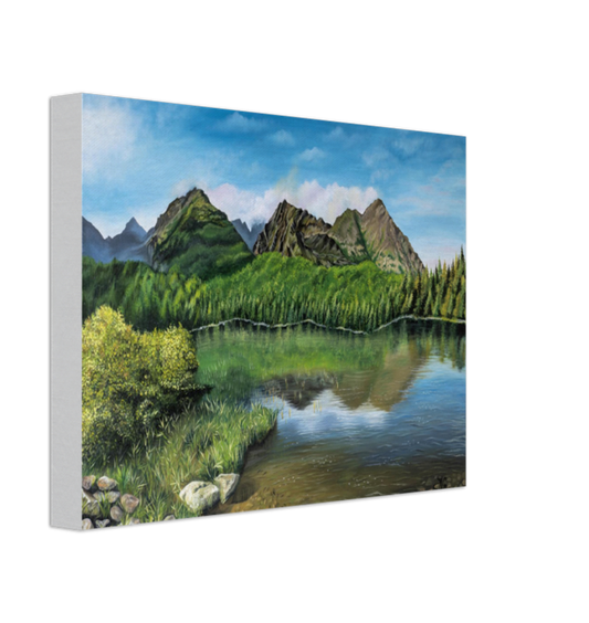 "Tranquil Lake" - Lake Painting Canvas Art Print