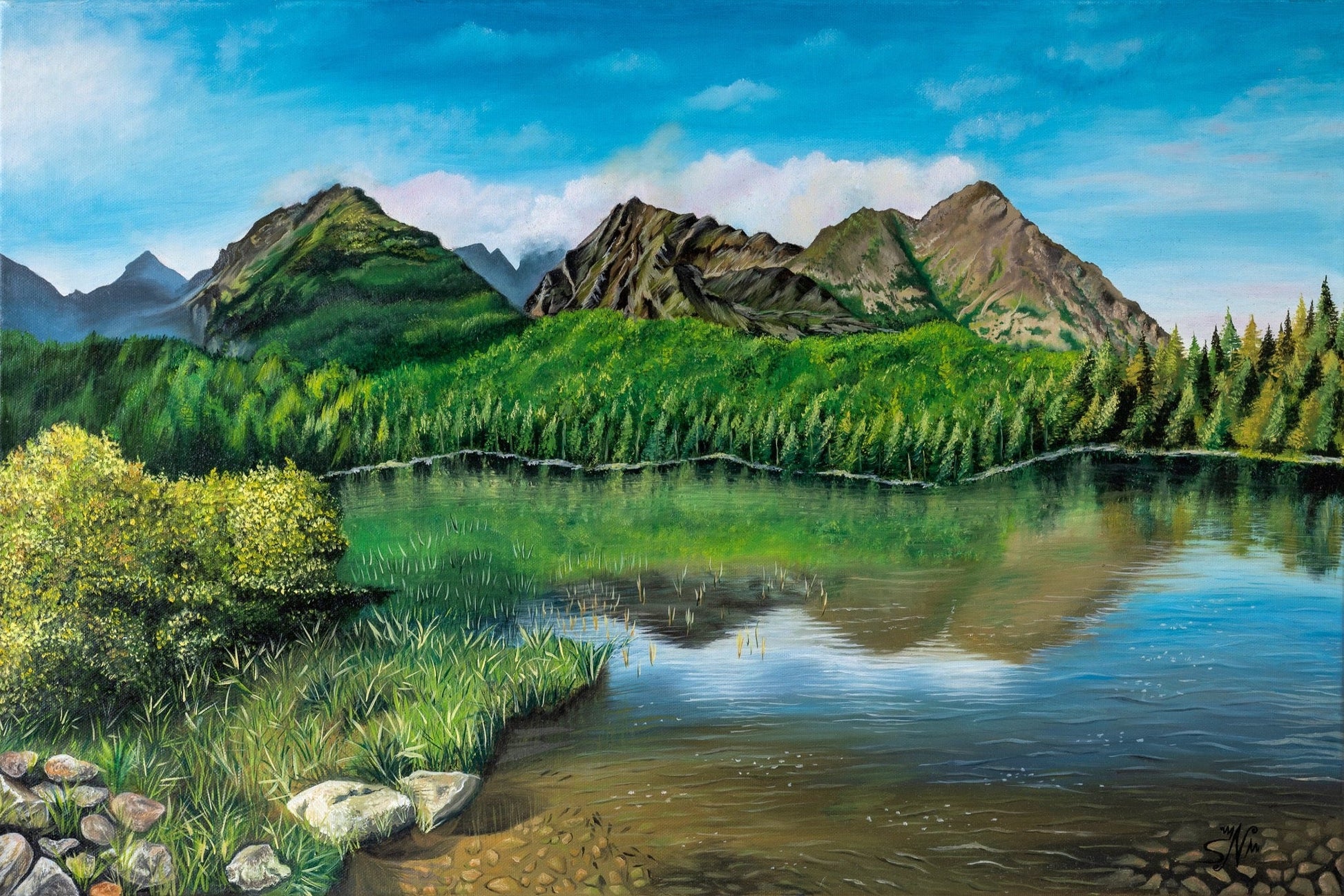 "Tranquil Lake" - Lake Painting Fine Art Print