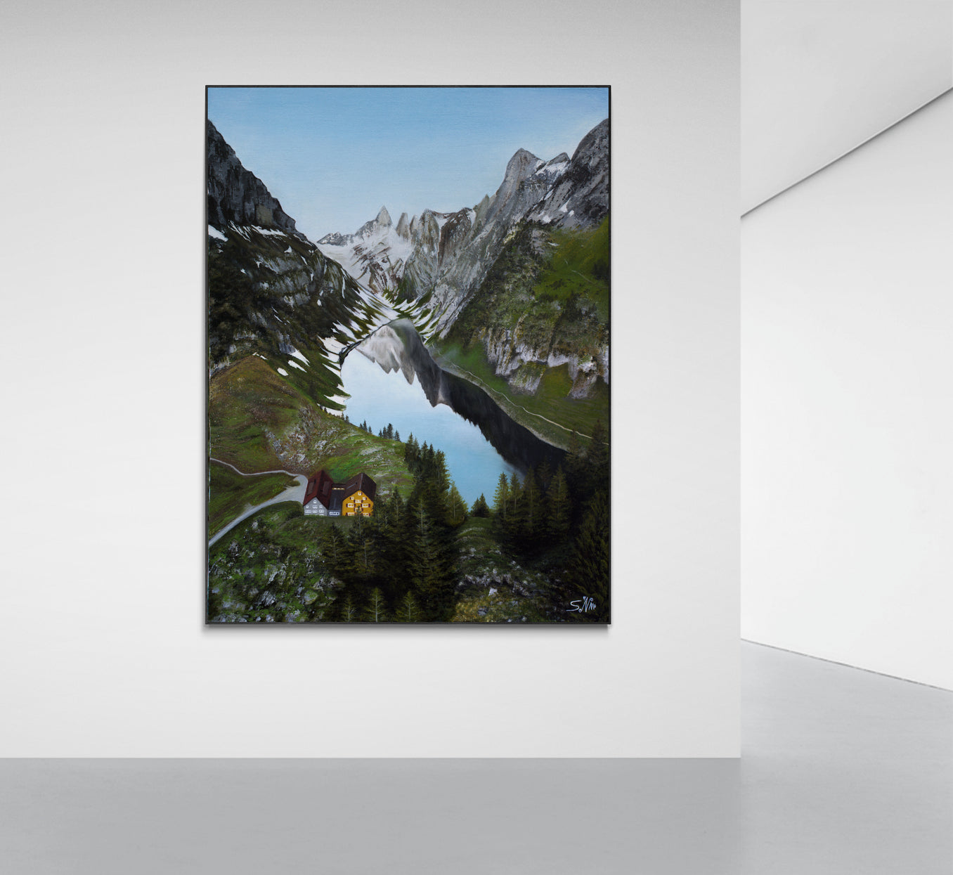 "Swiss Alps"- Mountainous Landscape Painting Fine Art Print