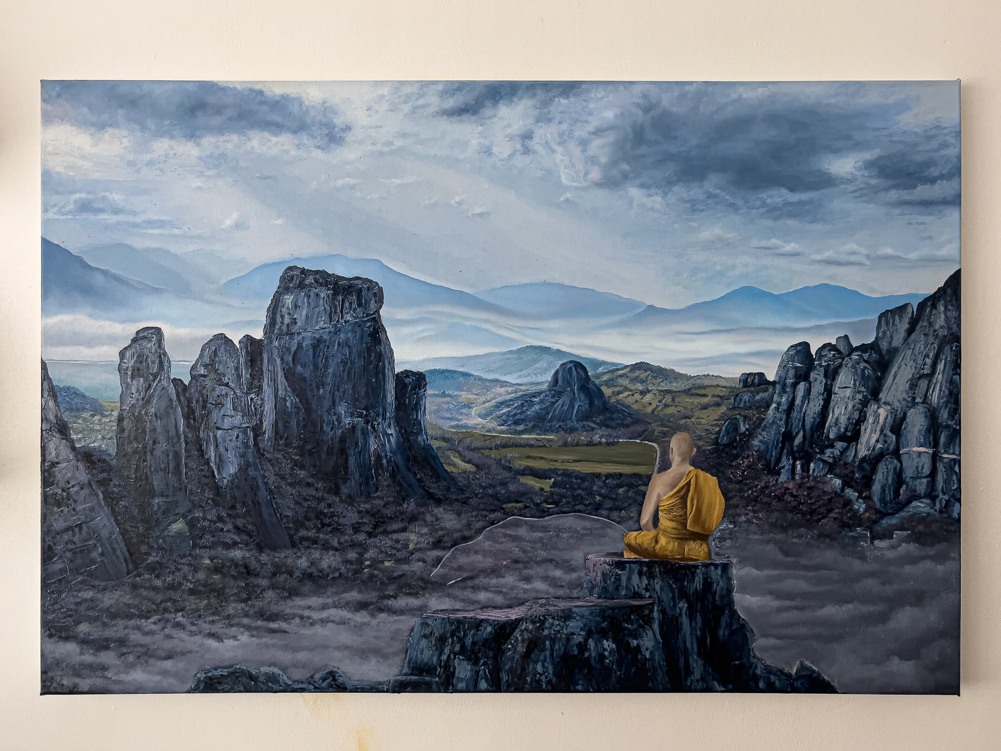 "Moments in Time " 24 x 36"- Meteora Landscape painting