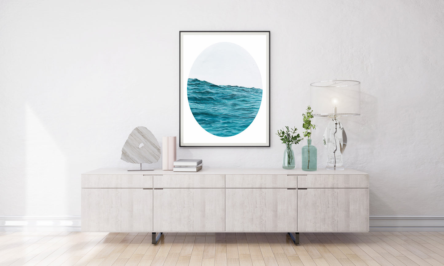 "Into the Teal Ocean" - Ocean Artwork Fine Art Print