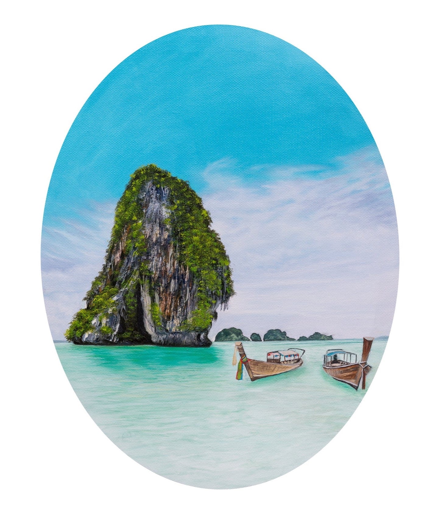 "Thailand Railay Beach" 12 x 16"- Phi Phi Islands Painting