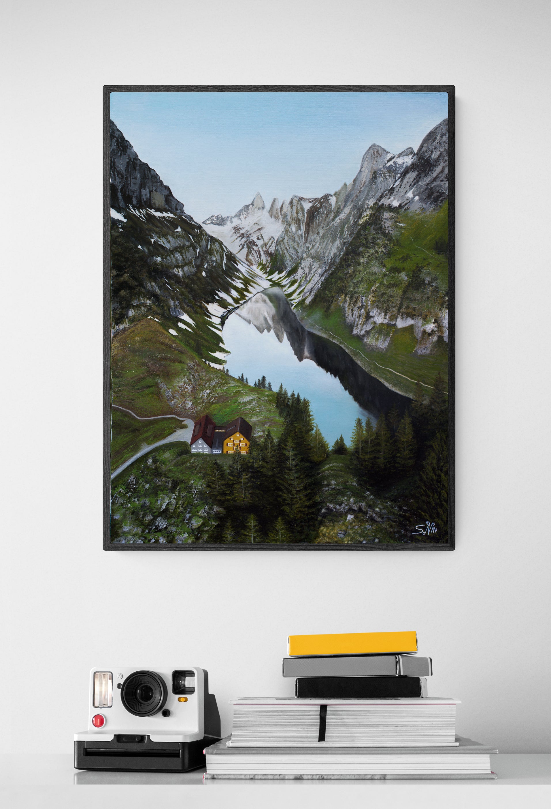 "Swiss Alps"- Mountainous Landscape Painting Fine Art Print