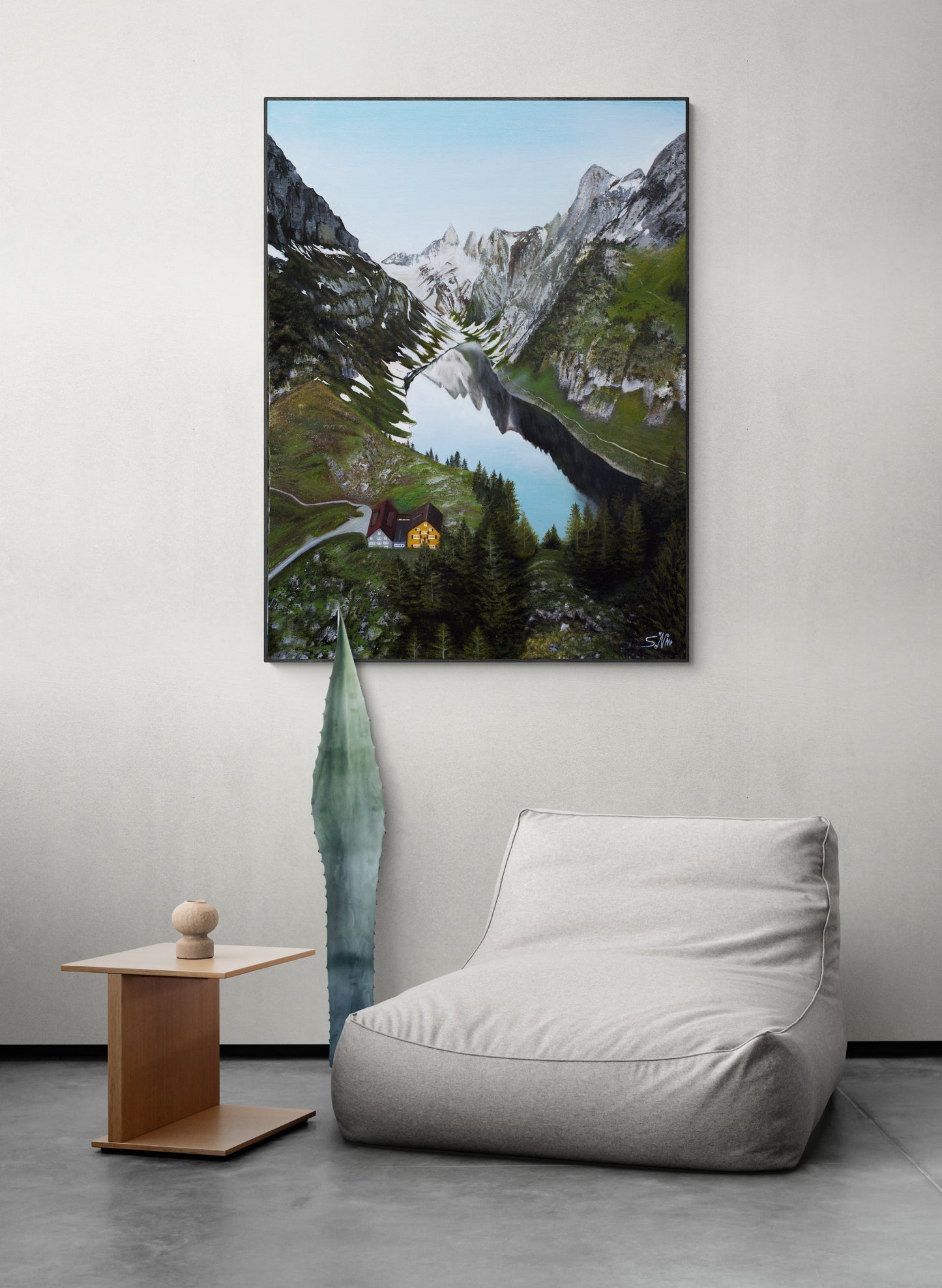 "Swiss Alps"- Mountainous Landscape Painting Fine Art Print