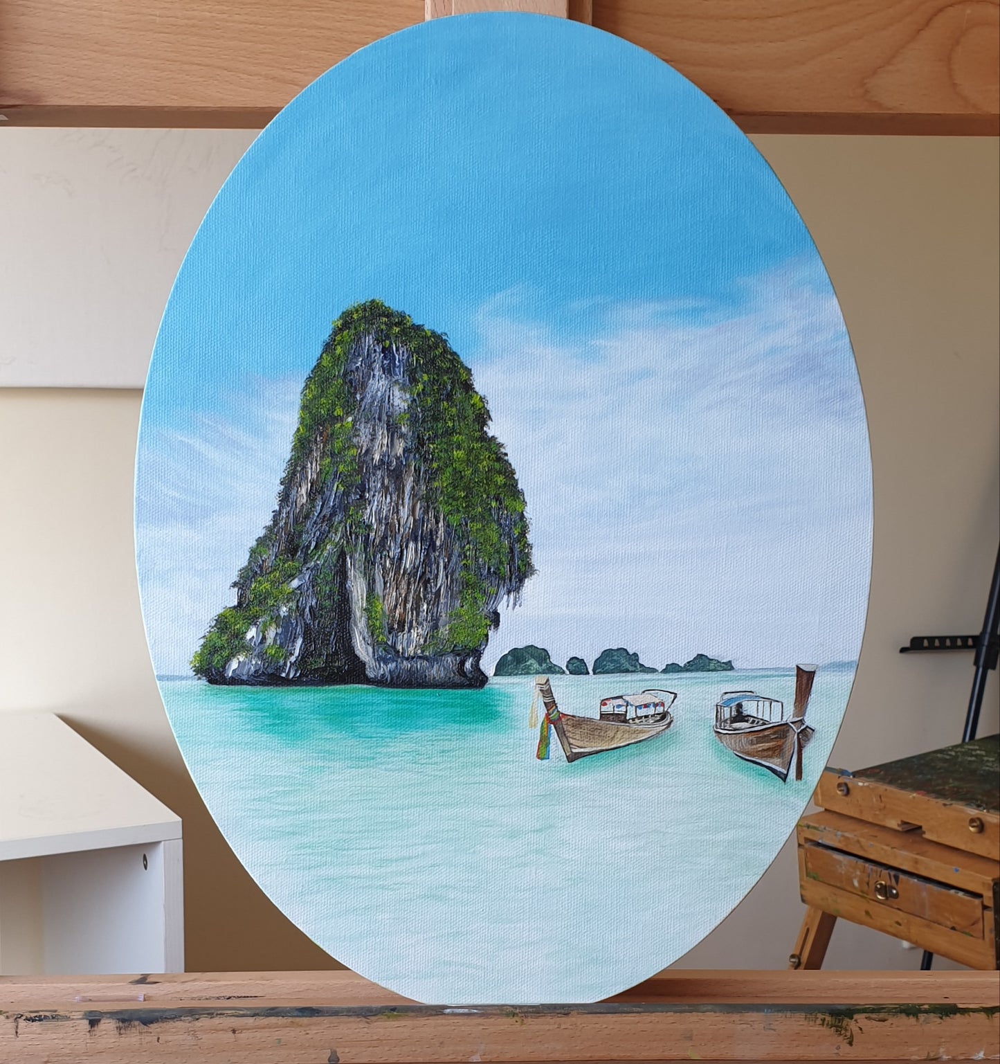 "Thailand Railay Beach" 12 x 16"- Phi Phi Islands Painting