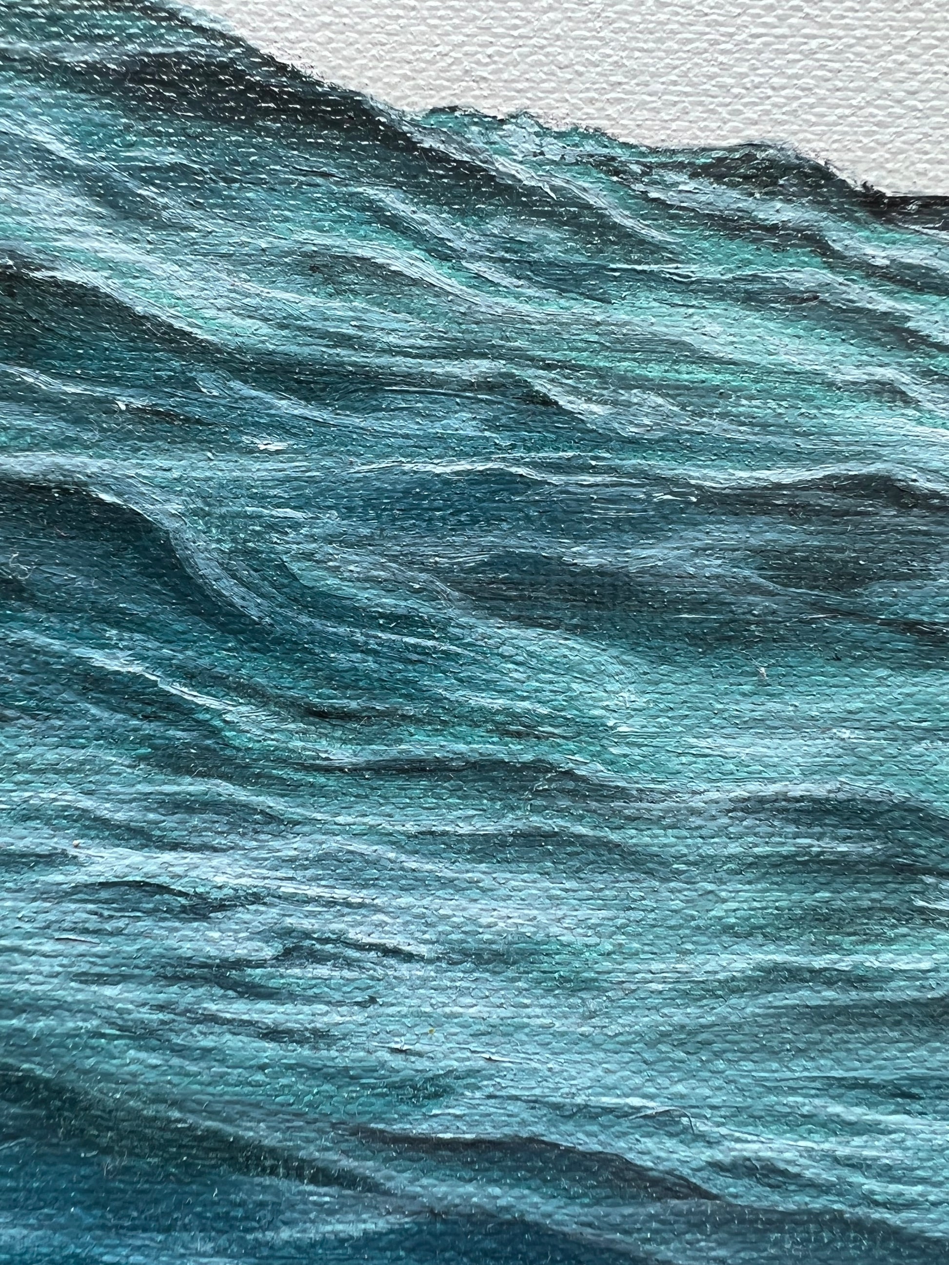 "Into the teal Ocean" 8 x 10"- Ocean Painting