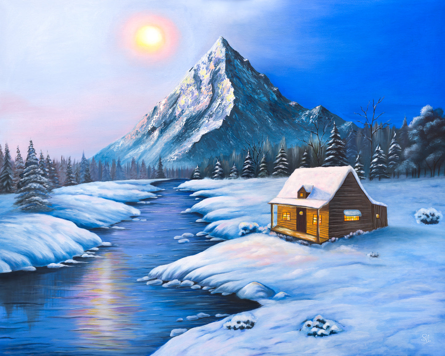 "Winter Landscape"- Snow Scenery Canvas Art Print