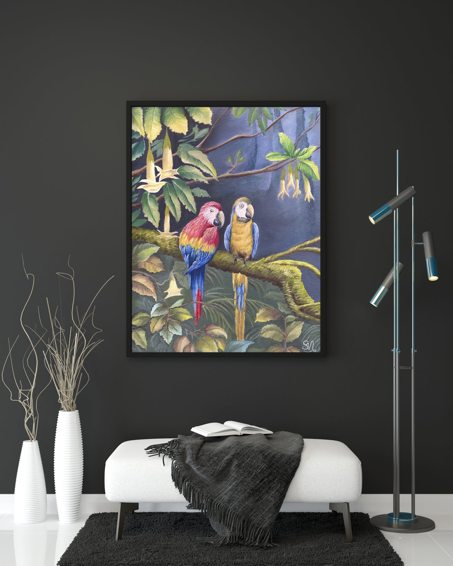 "Tropical Parrots" - Wildlife Painting Fine Art Print